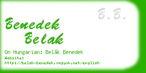 benedek belak business card