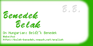 benedek belak business card